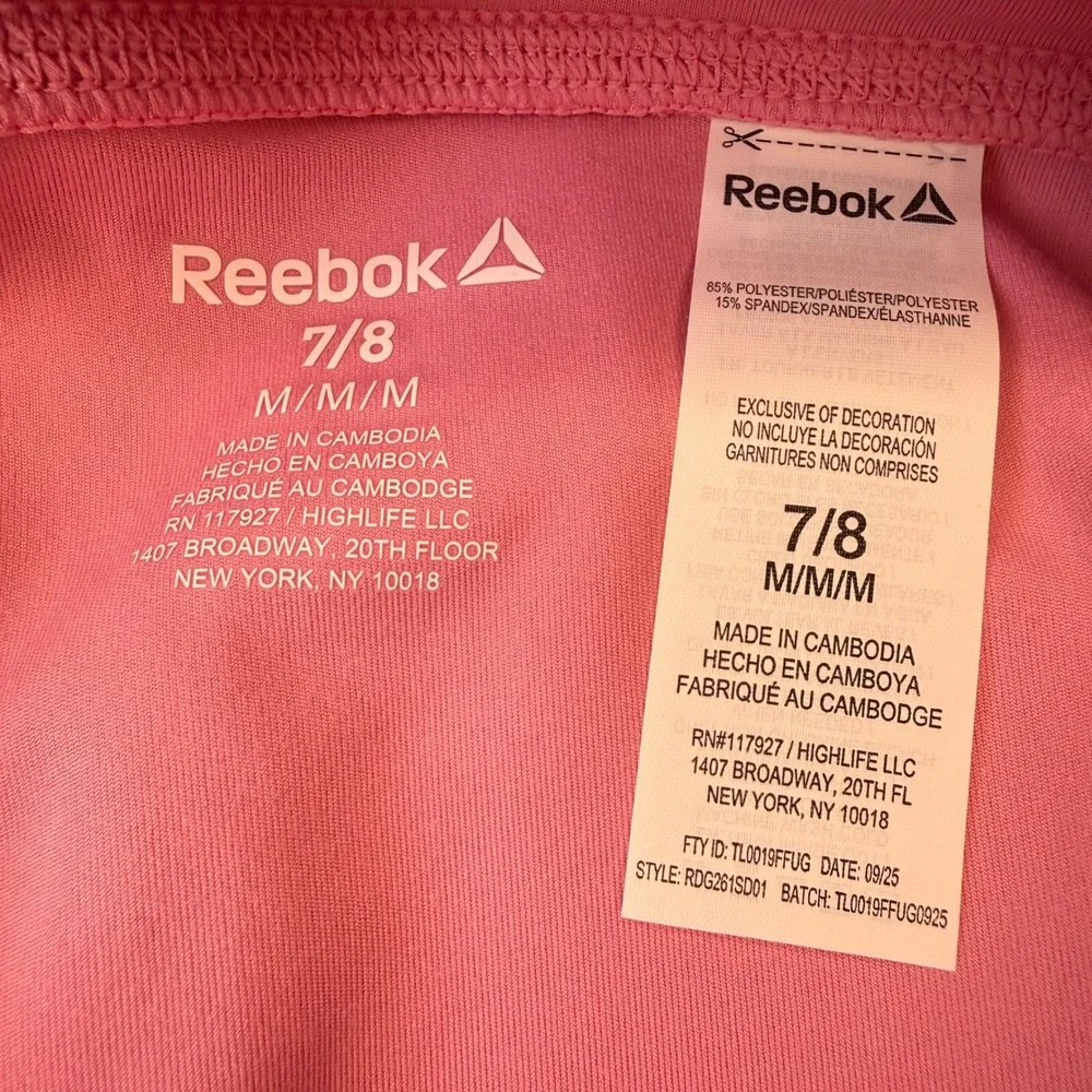 Reebok Girls Active Skort Cashmere Rose Pink Athletic Skirt Shorts 7/8 Sporty